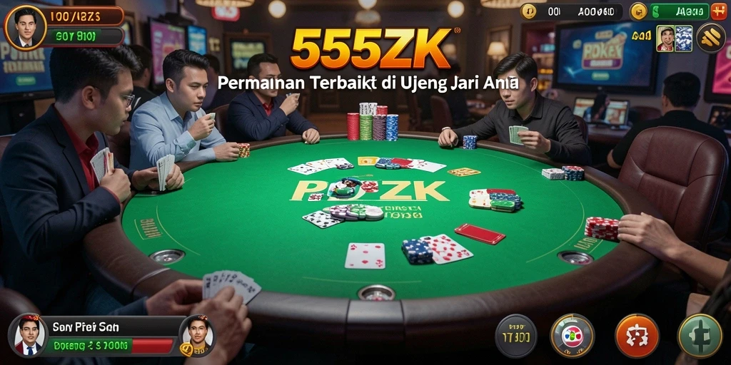 Tampilan gameplay seru di 555ZK dengan pemain bersaing.