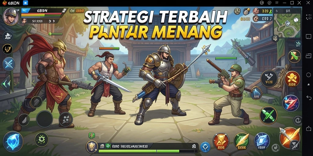 Screenshot gameplay menampilkan momen pertempuran intens di 68IDN.