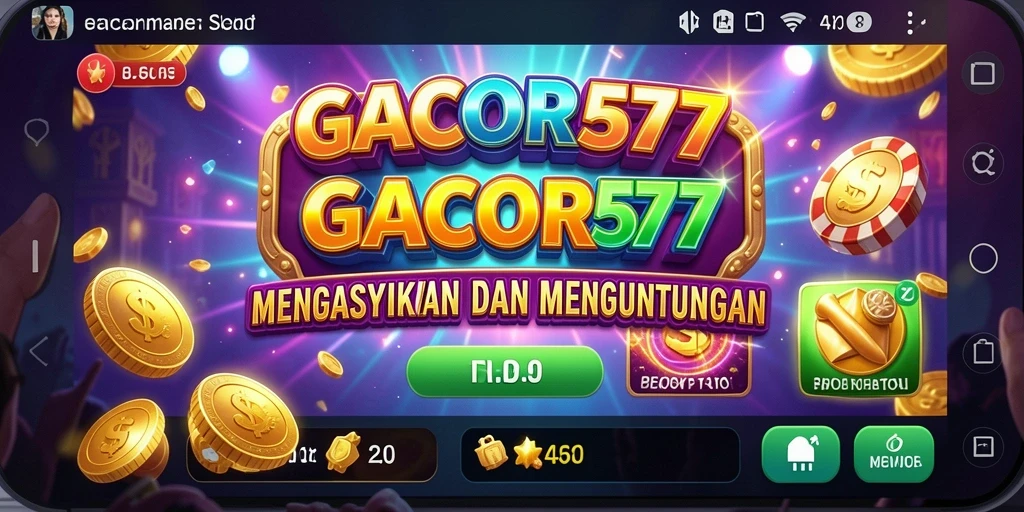 Tangkapan layar GACOR577 menunjukkan gameplay slot yang seru dan penuh warna.