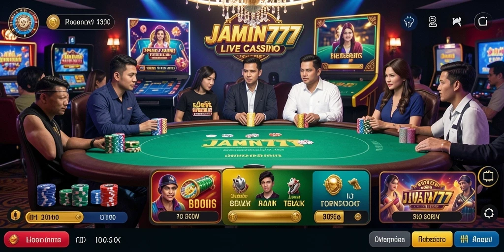Tampilan menarik dari gameplay Live Casino di JAMIN777.