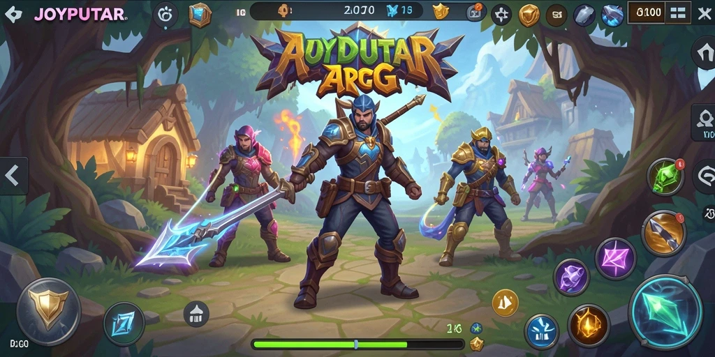 Screenshot gameplay JOYPUTAR yang menunjukkan aksi pertarungan epik.