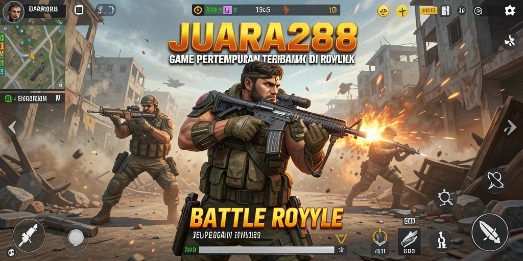 Tangkapan layar JUARA288 menunjukkan aksi mendebarkan dalam pertempuran Battle Royale.