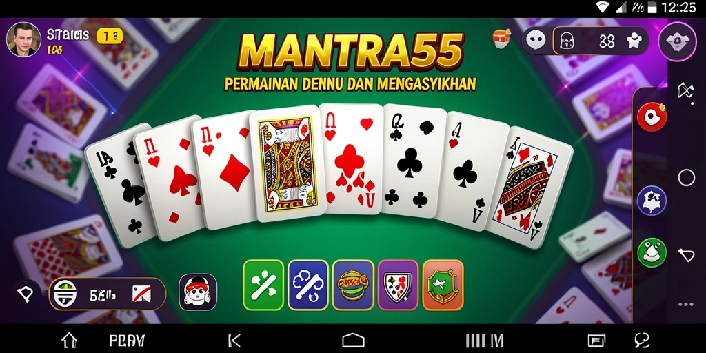 Tampilan menarik gameplay domino MANTRA55 yang seru.
