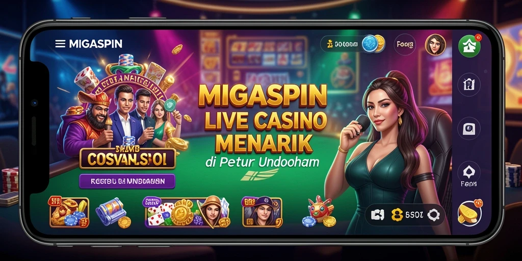 Tampilan seru pada gameplay Live Casino MIGASPIN dengan dealer profesional.